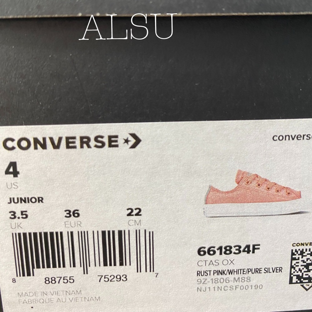 Converse Ctas Low Top Canvas Rust Pink K/W - Picture 8 of 10